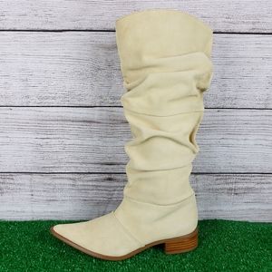 NEW Western Cowboy Cowgirl Slouch Suede Knee Boots